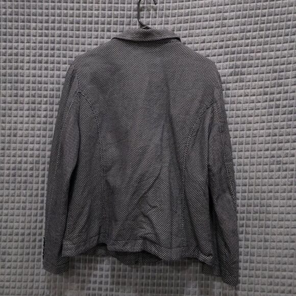 Gray Check Tweed Blazer Jacket XL Y2K Academic Preppy Norm Clean Girl Punk Basic - Picture 15 of 16